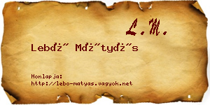 Lebó Mátyás névjegykártya