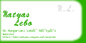 matyas lebo business card